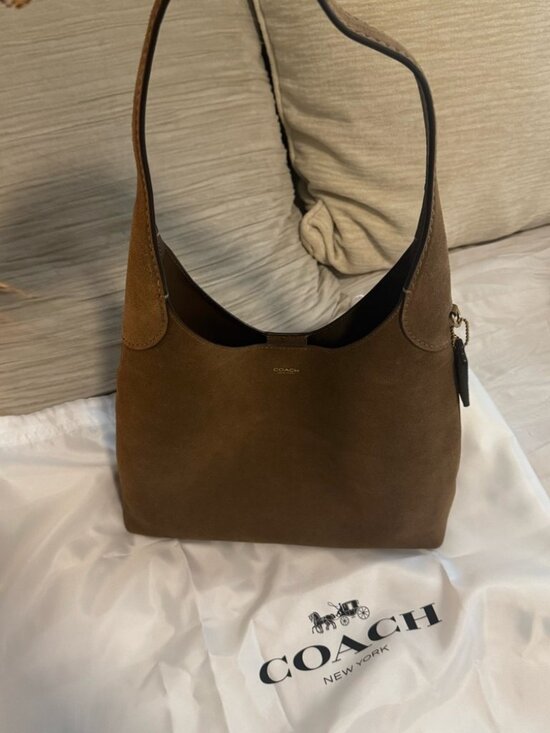 Coach Handbags - Coach Minimalist Suede Hobo Bag - Brown